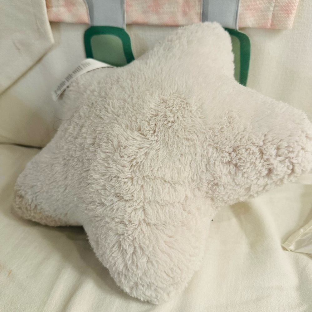 Pottery Barn Kids Cream Fur Star Pillow